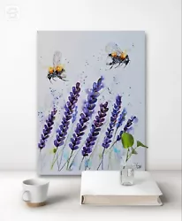 Buy Large Original Signed Watercolour Art Painting By Elle Smith Bee & Lavender • 45£