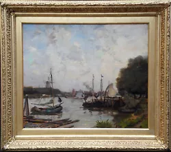 Buy James Campbell Noble Scottish Edwardian  Art Harbour Marine Oil Painting  • 5,500£