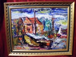 Buy Marcel Mouly (French) - Harbor View With Fishing Boats - • 3,071.23£