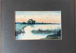 Buy Original Watercolour Painting RA Clarke Lake Scene Landscape • 25£