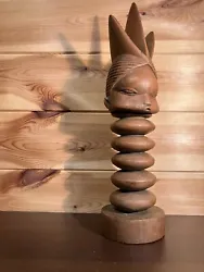 Buy 34cm Tall African Wakamba Bantu Vintage Wooden Power Sculpture Signed • 165£
