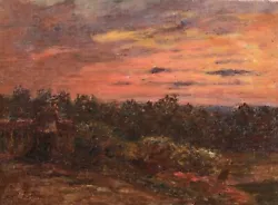 Buy Henri Duhem (1860-1941) Signed French Impressionist Oil - Elegant Figure Sunset • 6.50£