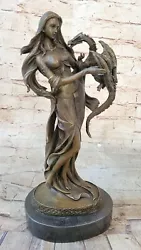 Buy Erotic Bronze Nude Sculpture Statue Art Woman Figure Warrior Dragon Fantasy • 473.33£