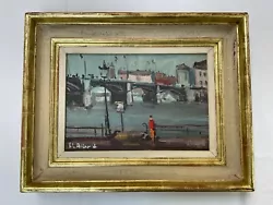 Buy London Bridge Thames Framed Picture Oil On Canvas Hand Painted Signed By Artist • 124£