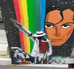 Buy Black Artist Signed Orig. Painting Michael Jackson  Rendering Acrylic On Canvas • 189£