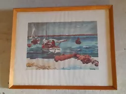 Buy Old Vintage Beach Boats Sea View Picture Glass KOMCQ Framed Photo 19x16 Inch   • 24.99£