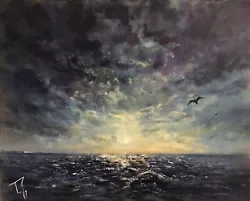 Buy Original Artwork Pete Tuffrey Artist Seascape Beach Sunset Waves • 125£