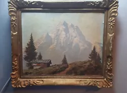 Buy Vintage Original Oil Painting On Canvas-by Peter Haller- Austrian Mountain • 75£