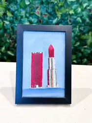 Buy Lipstick Oil Painting- Original MINI FRAMED Realism Still Life Mothers Day Gift • 62£