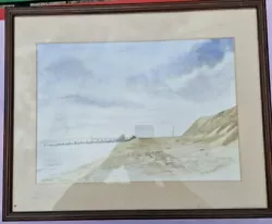 Buy Watercolour Corton Beach,artist F R Colin,signed Framed Glazed • 10£