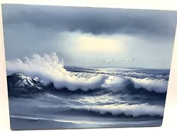 Buy Oil Painting Sea Scape In Blue Signed SAINT 16” X 12” On Stretcher No Frame Ocea • 39.69£