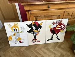 Buy Sonic The Hedgehog Canvas Hand Painted By Me At Home! • 5£