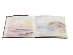 Buy Antique Sketch Book With  Watercolours Paintings And Drawings Small Size 1909-10 • 78£