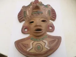 Buy Vintage - Mayan - Mexico - Terracotta - Mask/Wall Hanging- 1980`S - Approx. 28cm • 30£