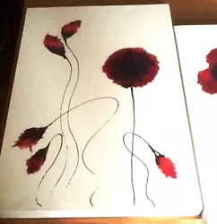 Buy Poppies Paintings On Canvas + 2 Porcelain Jars • 100£