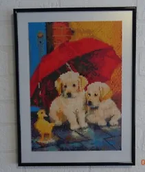 Buy Golden Labradors In The Rain, Framed Diamond Art Painting 31x41cm • 4.55£
