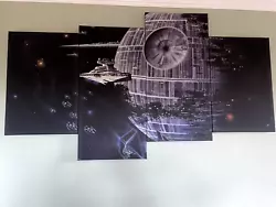 Buy Star Wars Death Star Movie Greats  CANVAS WALL ART Set Of 4 Picture Print • 40£