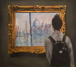 Buy NEW ORIGINAL ESCHA VAN DEN BOGERD  Watching Monet Venice  Claude OIL PAINTING • 3,050£