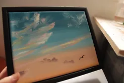 Buy Skyscape Bright Peach Sky Painting On Canvas- Small Size -Unframed Rolled Canvas • 25£