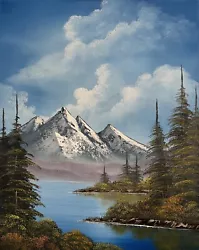Buy Misty Mountain Morning Bob Ross Style Landscape Oil Painting 16x20 In • 132.71£