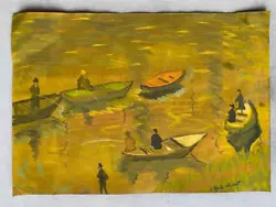 Buy Claude Monet Painting On Paper (Handmade) Signed And Stamped Mixed Media Vtg • 99.22£