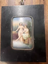 Buy Antique 19thC Hand Painted Porcelain Plaque Erotic Nude Ladies Berlin Framed • 99£