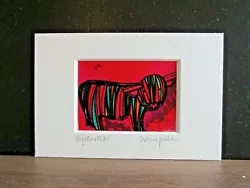 Buy Highland Cow.  Mini Art Print From An Original Painting By Suzanne Patterson.xx • 3.90£