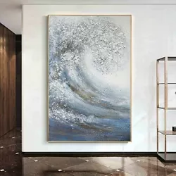 Buy Modern WaLL Decor Canvas Waves 36'' Hand-painted Abstract Oil Painting • 22.45£