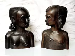 Buy Mid-Century Modern African Iron Wood Nude Female & Male Sculptures Carvings • 33.14£