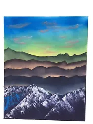 Buy Bob Ross Inspired Wet-on-wet Oil Painting Mountain Range 18x22inches • 35£