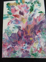 Buy Painting 9 X 12 Inch Canvas Acrylic Abstract Signed Original Fluid Art - 0218 • 27.19£