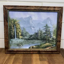 Buy Vintage Original Oil Canvas PAINTING Landscape Forest  Lake Scene - Signed • 24£