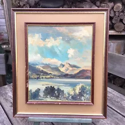 Buy Robert C D Lowry Langdale Pikes From Windermere Oil Painting On Board Dated 1972 • 44£