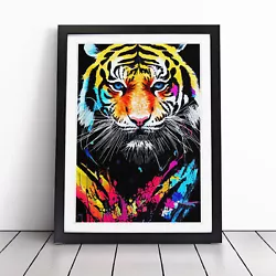 Buy Painted Tiger No.1 Abstract Wall Art Print Framed Canvas Picture Poster Decor • 24.95£