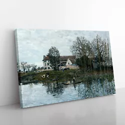Buy The Seine At Port Marly By Alfred Sisley Canvas Wall Art Print Framed Picture • 24.95£