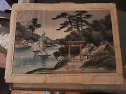 Buy Japanese Painting On Fabric Antique • 1£