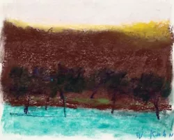 Buy Trees Against Brown Background, Original Pastel, Wolf Kahn  • 15,356.14£