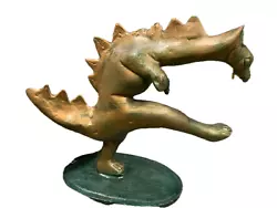 Buy Sculpture Dinosaur Golden Art Contemporary Signed Piazzo Pierangelo • 141.18£
