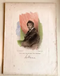 Buy Antique Print. Hand Tinted Engraving Of Lord Melbourne Freeman-Lawrence Ca. 1830 • 23£