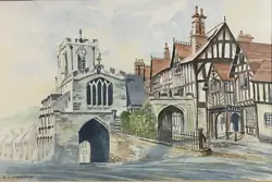 Buy Lord Leycester Hospital, Warwick. Watercolour By Local Artist AM BRADBURY 1988 • 45£