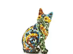 Buy Barcino Mosaic Cat Statue. Item  Hand Painted And Signed. Height 10 Centimeters • 16.80£
