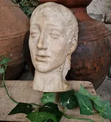 Buy Antique Garden Wall Bust Female Sculpture From Plaster • 650£