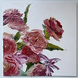 Buy Oil Painting Still Life Flowers In Palette Knife Roses • 30£