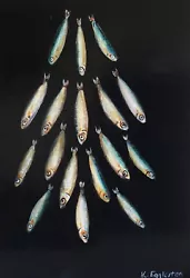 Buy Original Painting. Anchovies Fish . Still Life.Fine Art .Signed K Eggleston • 19.99£