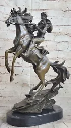 Buy Art Decor Western Cowboy With Faithful Horse Bronze Masterpiece Sculpture GIFT • 631.37£