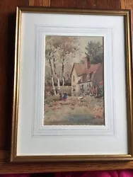 Buy Artist C W Collins Framed Watercolour Woman & Child In Autumnal Garden • 23£