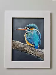 Buy Original Pastel Painting Kingfisher Portrait Bird Drawing Pastel Art 6x8 Inches • 64.50£