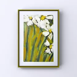 Buy Daffodil Flower Original Oil Painting, Daffodil Wall Art, Impressionist Artwork • 34.04£