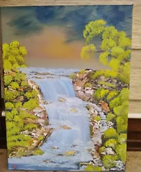 Buy Oil Painting 30 X 40 Cm Waterfall By Bob Ross • 45.05£