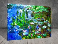 Buy Claude Monet Water Lilies FLOWER LAKE FRAMED CANVAS PAINTING ART PRINT 191 • 12.92£